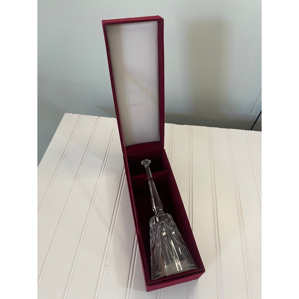 Vintage Mikasa 2000 Ring In The Millennium 9" Crystal Bell with Presentation Box